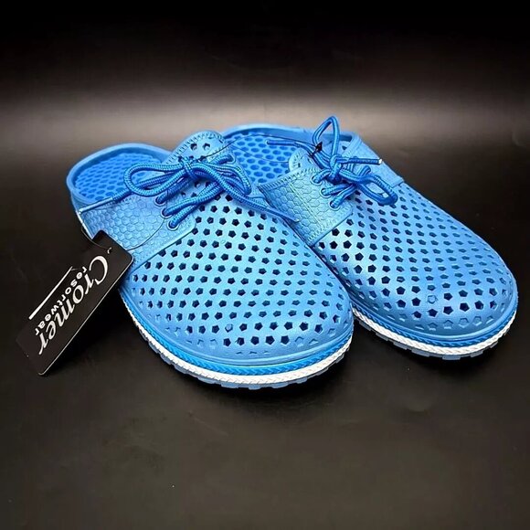 Cromer Resortwear Clogs Blue and White Girls Size 4/5 NWT - Picture 1 of 12